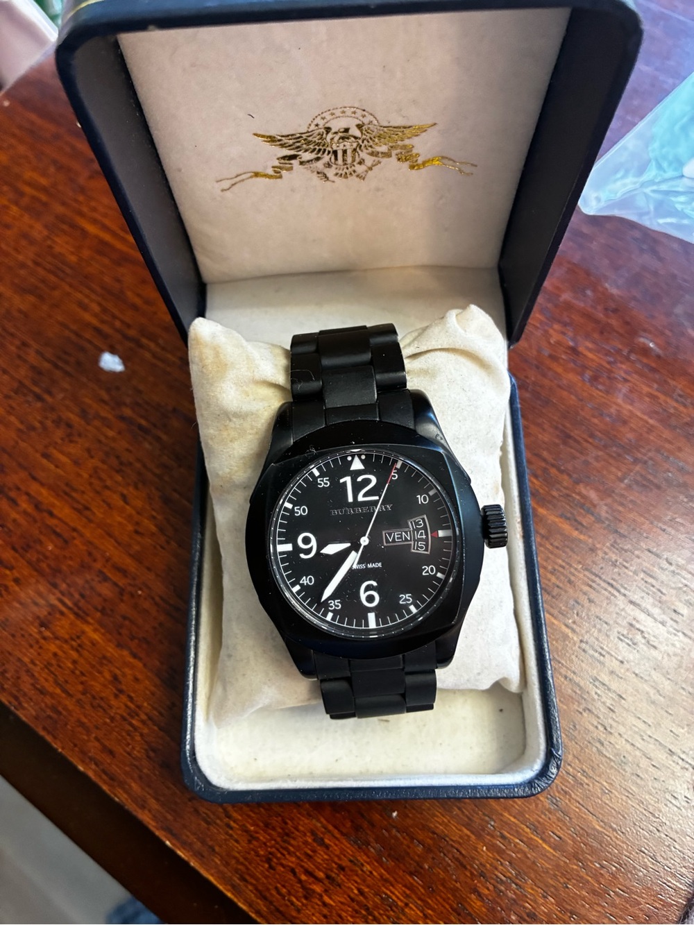Burberry Mens Quartz Black Watch-BU7638 New Battery